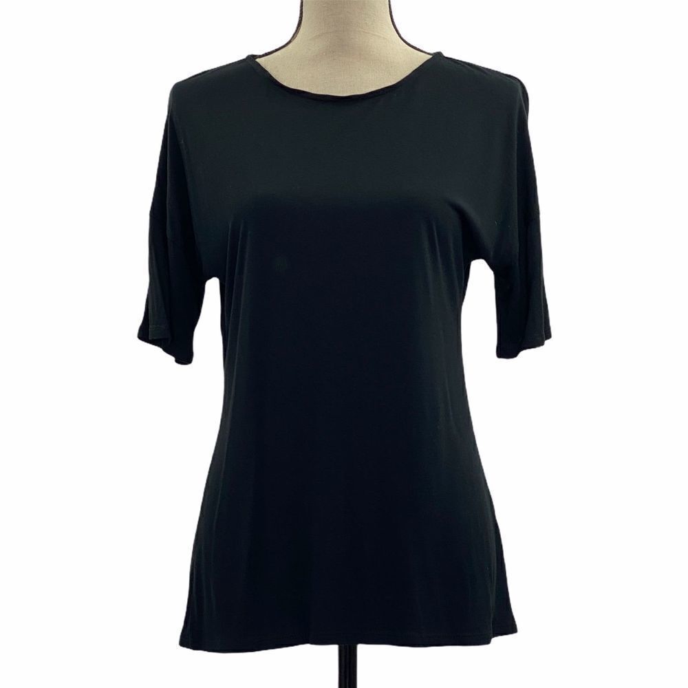 PHILOSOPHY Black Short Sleeve Blouse Size Small